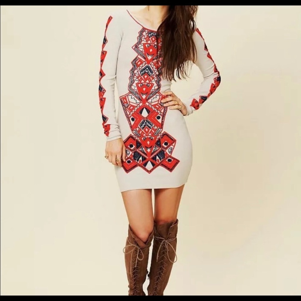 Free People Aztec Princess Bodycon Dress